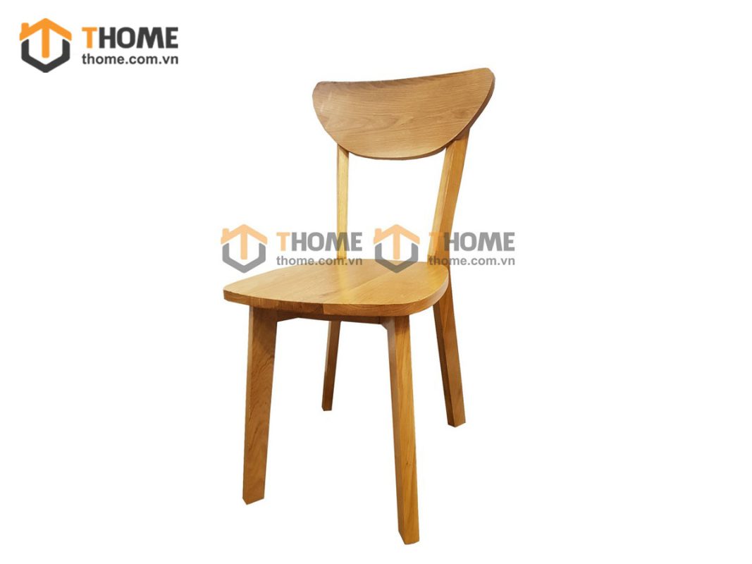 Ghế ăn gỗ sồi tự nhiên mặt gỗ bán nguyệt GHE-18SM