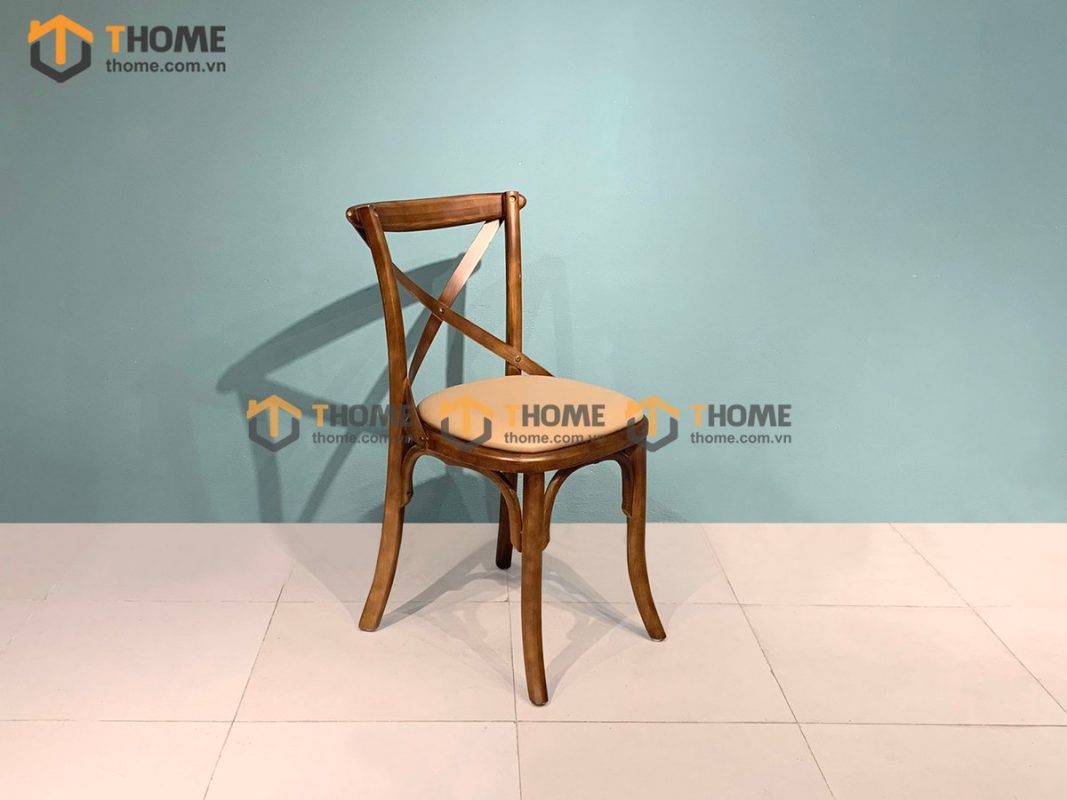 Ghế ăn gỗ sồi tự nhiên mặt nệm Bistro GHEMN-36SN