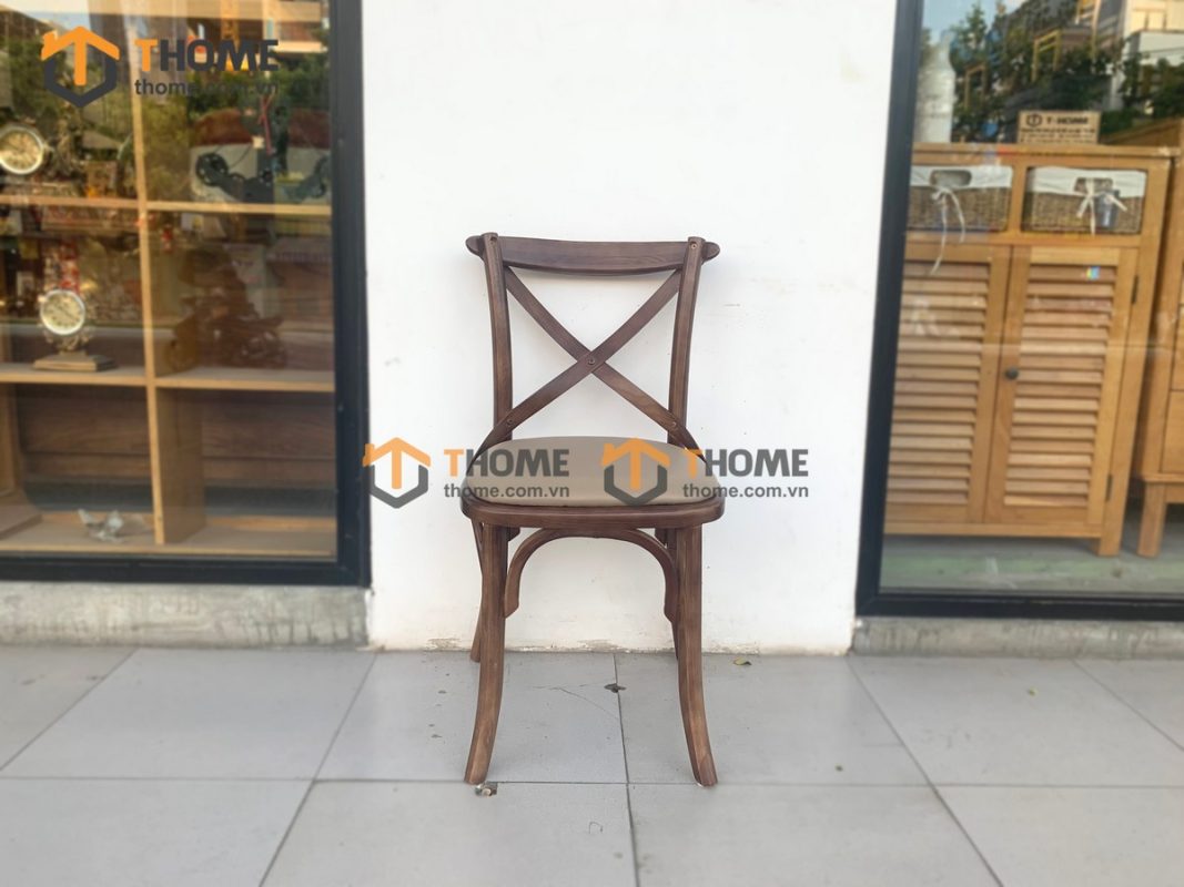 Ghế ăn gỗ sồi tự nhiên mặt nệm Bistro GHEMN-36SN