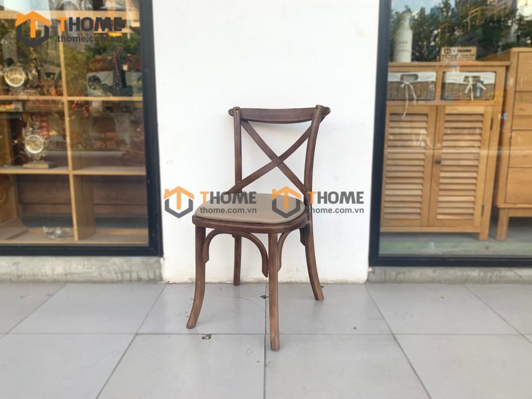 Ghế ăn gỗ sồi tự nhiên mặt nệm Bistro GHEMN-36SN