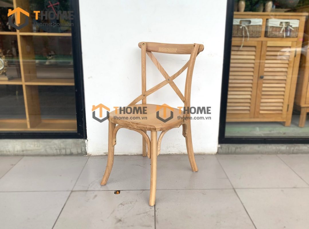 Ghế ăn gỗ sồi tự nhiên mặt nệm Bistro GHEMN-36SN