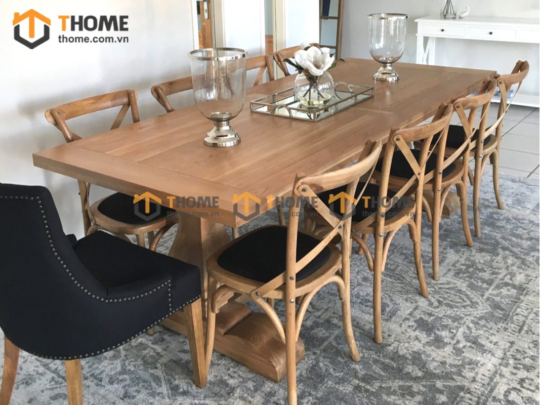 Ghế ăn gỗ sồi tự nhiên mặt nệm Bistro GHEMN-36SN