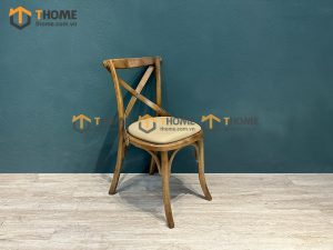 Ghế ăn gỗ sồi tự nhiên mặt nệm Bistro GHEMN-42SN