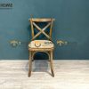 Ghế ăn gỗ sồi tự nhiên mặt nệm Bistro GHEMN-42SN