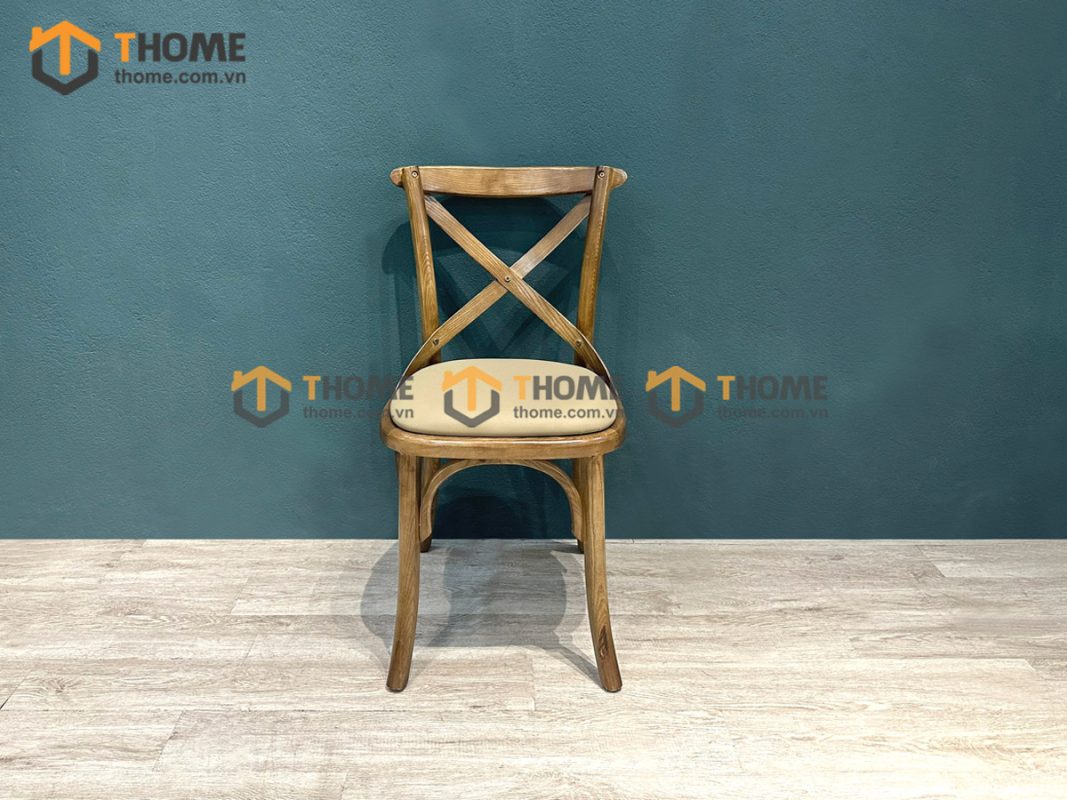 Ghế ăn gỗ sồi tự nhiên mặt nệm Bistro GHEMN-42SN