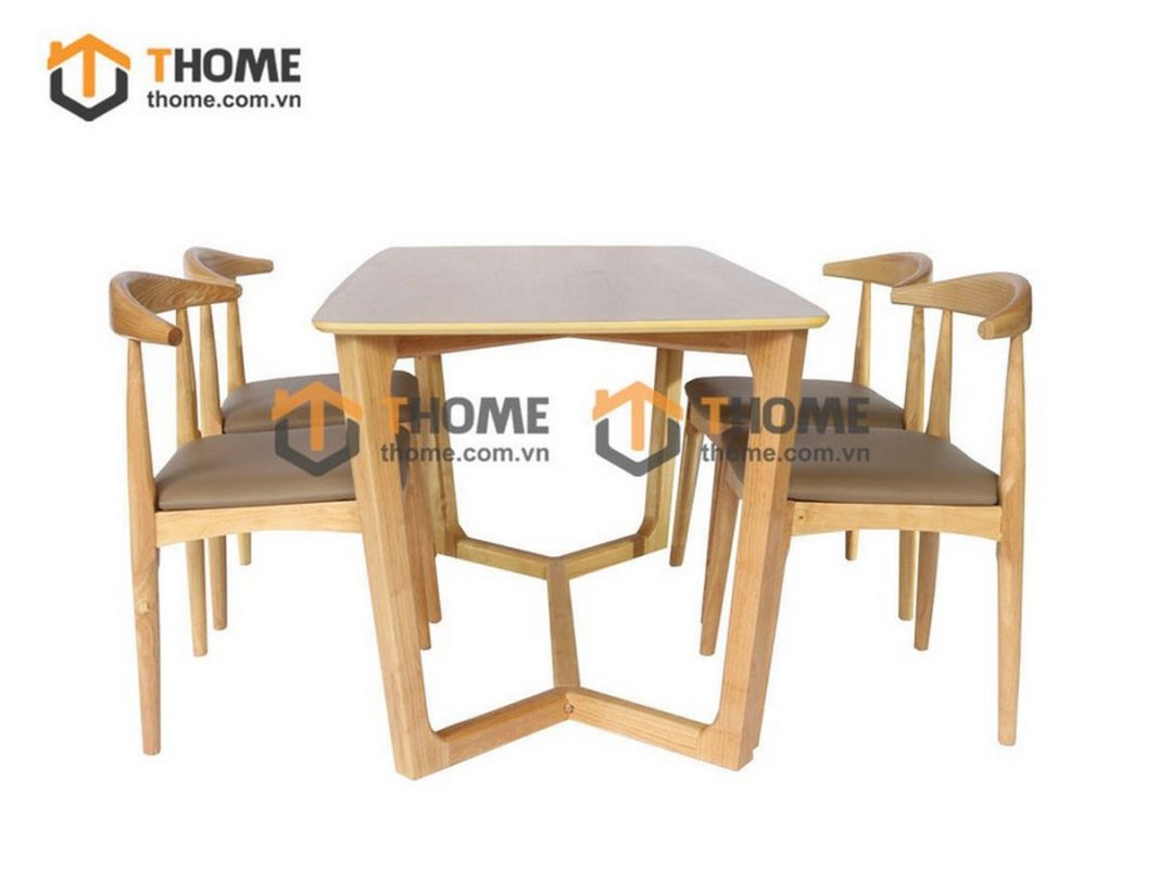 Ghế ăn gỗ sồi tự nhiên mặt nệm đầu bò Bull GHEMN-06SN