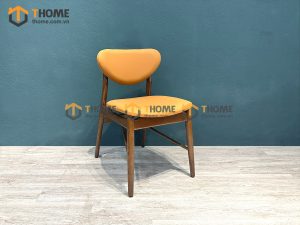 Ghế ăn gỗ sồi tự nhiên mặt nệm DW màu óc chó GHEMN-45SN