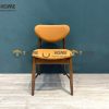 Ghế ăn gỗ sồi tự nhiên mặt nệm DW màu óc chó GHEMN-45SN