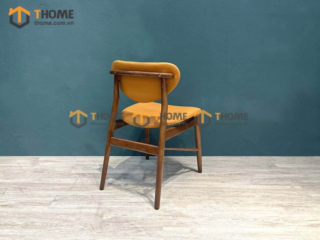 Ghế ăn gỗ sồi tự nhiên mặt nệm DW màu óc chó GHEMN-45SN