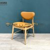 Ghế ăn gỗ sồi tự nhiên mặt nệm DW màu tự nhiên GHEMN-44SN
