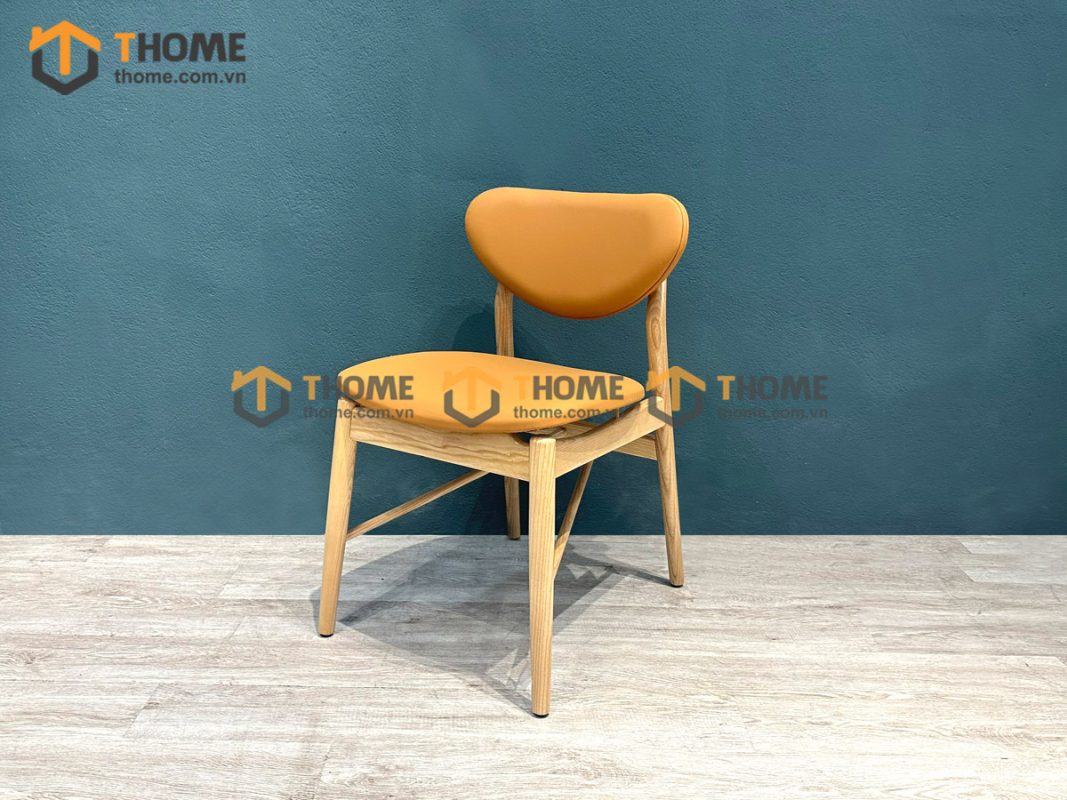 Ghế ăn gỗ sồi tự nhiên mặt nệm DW màu tự nhiên GHEMN-44SN