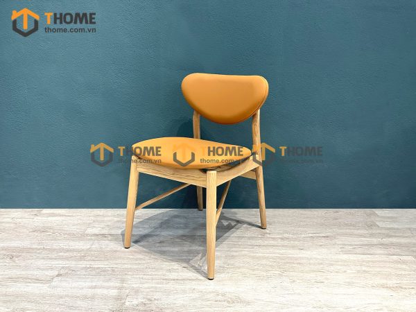 Ghế ăn gỗ sồi tự nhiên mặt nệm DW màu tự nhiên GHEMN-44SN