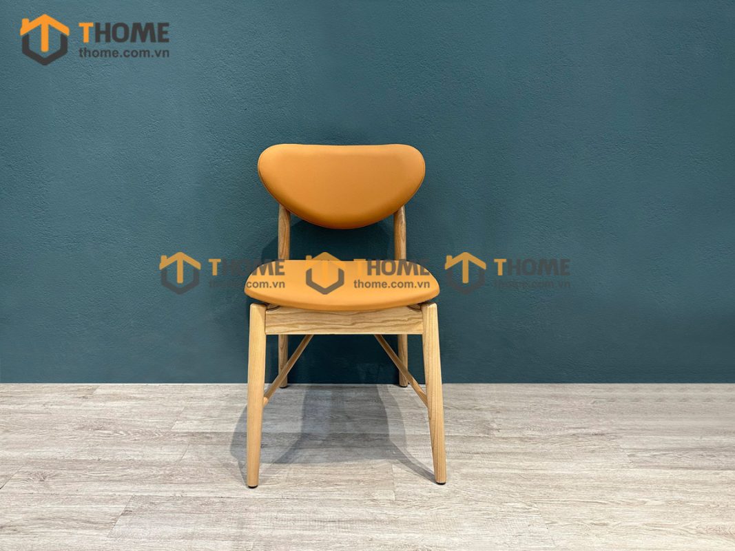 Ghế ăn gỗ sồi tự nhiên mặt nệm DW màu tự nhiên GHEMN-44SN