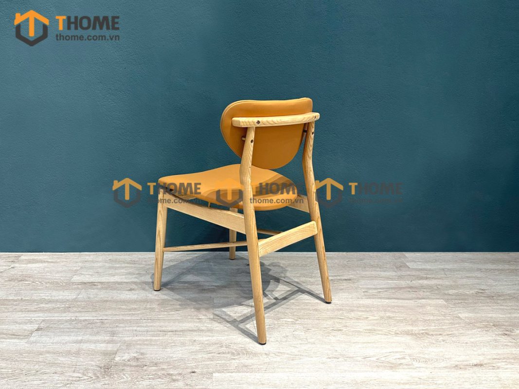 Ghế ăn gỗ sồi tự nhiên mặt nệm DW màu tự nhiên GHEMN-44SN