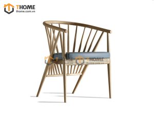 Ghế ăn gỗ sồi tự nhiên mặt nệm Genny 12 nan GHEMN-32SN