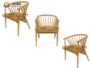 Ghế ăn gỗ sồi tự nhiên mặt nệm Genny 12 nan GHEMN-32SN