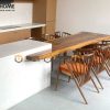 Ghế ăn gỗ sồi tự nhiên mặt nệm Genny 12 nan GHEMN-32SN