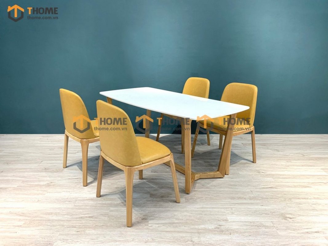 Ghế ăn gỗ sồi tự nhiên mặt nệm Grace GHEMN-01SN