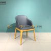 Ghế ăn gỗ sồi tự nhiên mặt nệm Grace có tay GHEMN-02SN