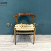 Ghế ăn gỗ sồi tự nhiên đan cói Hiroshima GHEMC-04SN