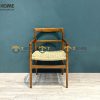 Ghế ăn gỗ sồi tự nhiên đan cói Hiroshima có tay GHEMC-05SN