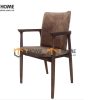 Ghế ăn gỗ sồi tự nhiên mặt nệm Hiroshima lưng nệm GHEMN-14SN