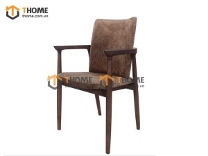 Ghế ăn gỗ sồi tự nhiên mặt nệm Hiroshima lưng nệm GHEMN-14SN