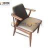 Ghế ăn gỗ sồi tự nhiên mặt nệm HQ GHEMN-04SN