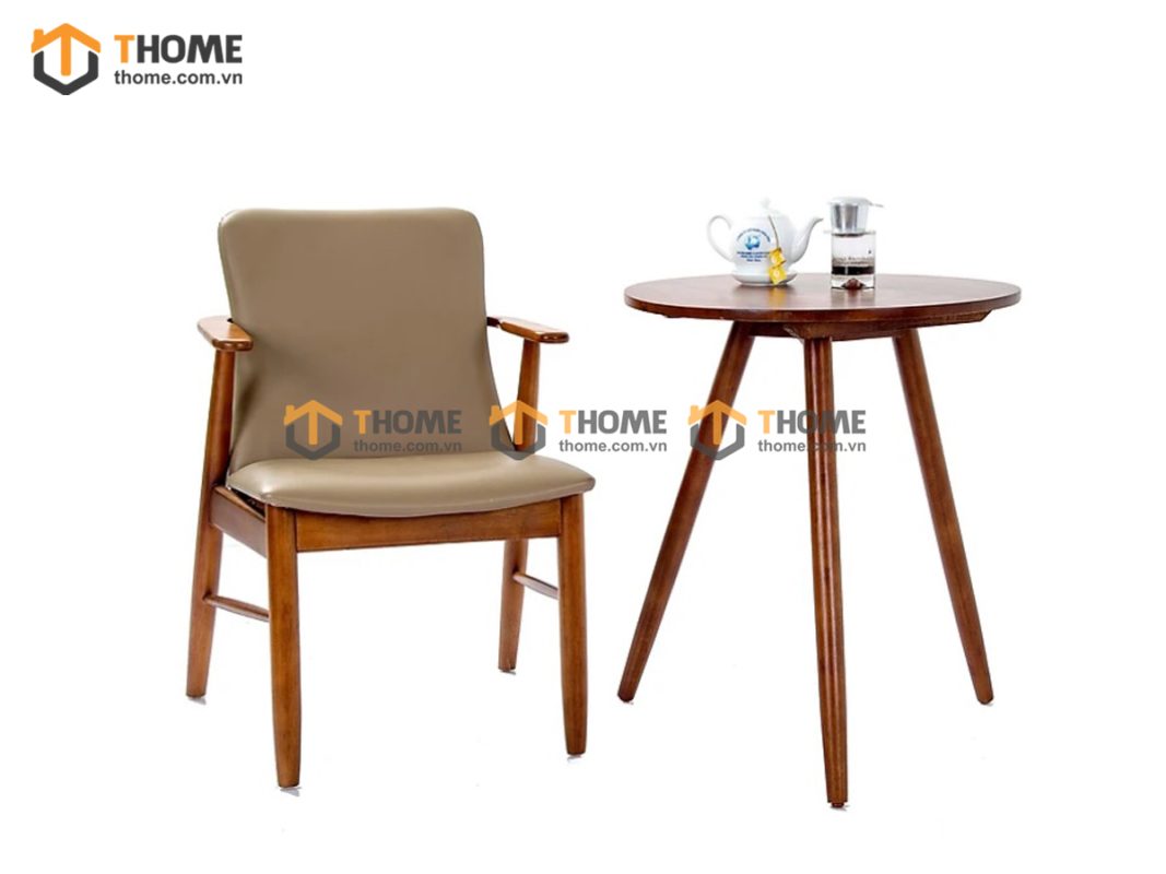 Ghế ăn gỗ sồi tự nhiên mặt nệm HQ GHEMN-04SN