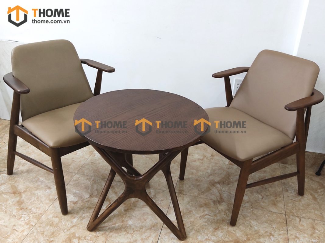 Ghế ăn gỗ sồi tự nhiên mặt nệm HQ GHEMN-04SN