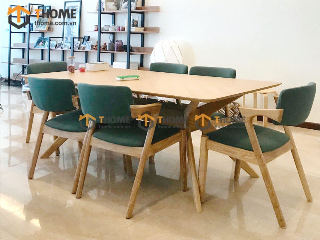 Ghế ăn gỗ sồi tự nhiên mặt nệm Kai GHEMN-34SN