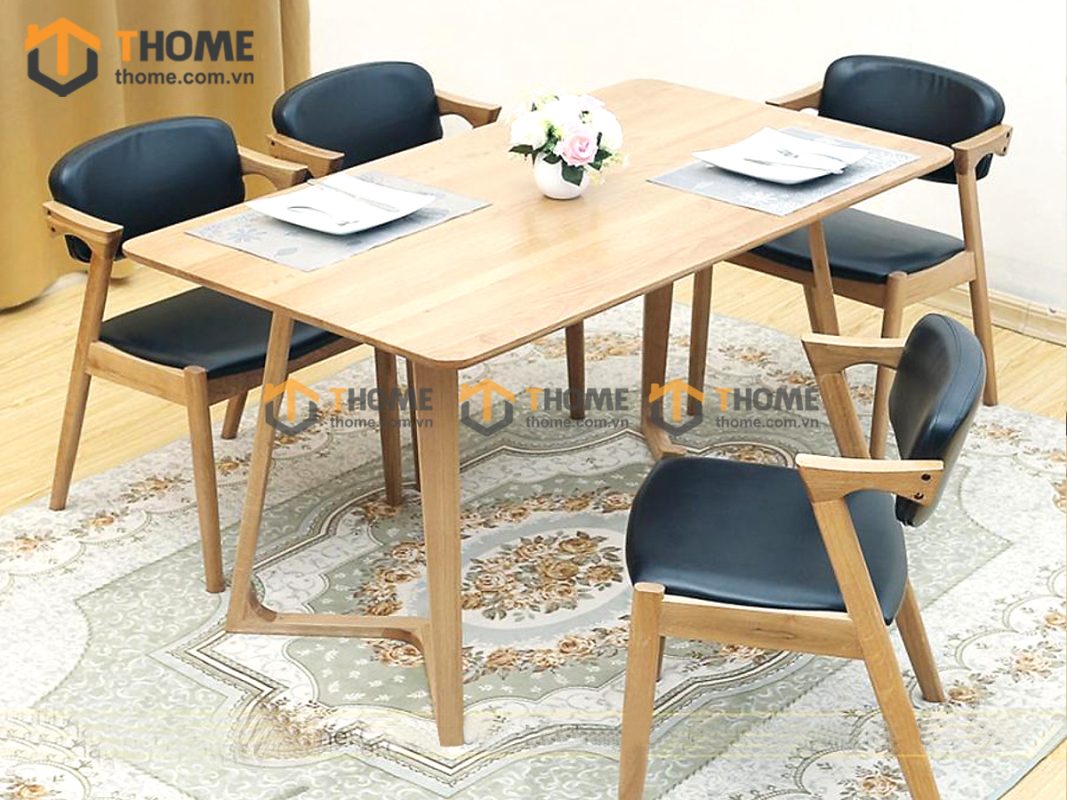 Ghế ăn gỗ sồi tự nhiên mặt nệm Kai GHEMN-34SN