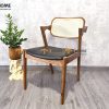 Ghế ăn gỗ sồi tự nhiên đan mây Kai tựa mây GHEMM-12SN