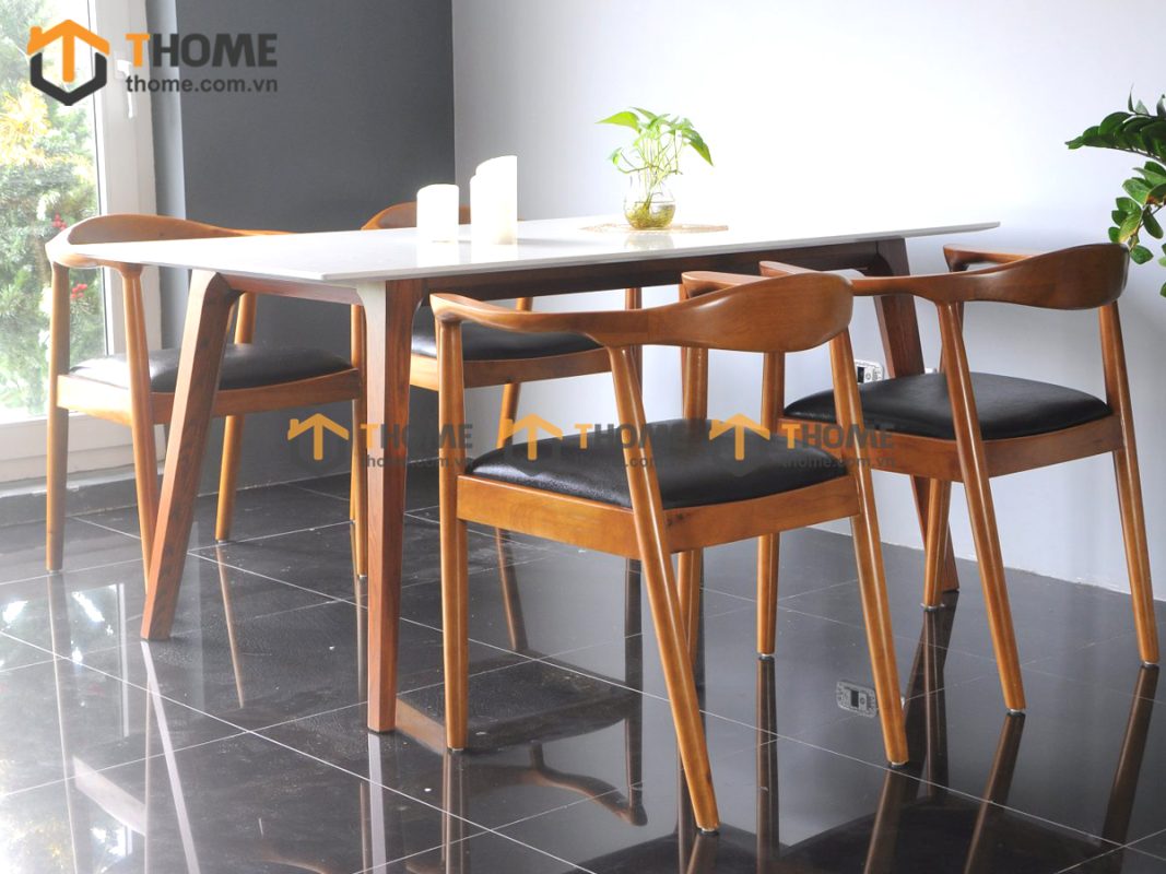 Ghế ăn gỗ sồi tự nhiên mặt nệm Kennedy GHEMN-12SN