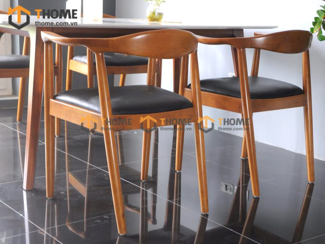 Ghế ăn gỗ sồi tự nhiên mặt nệm Kennedy GHEMN-12SN