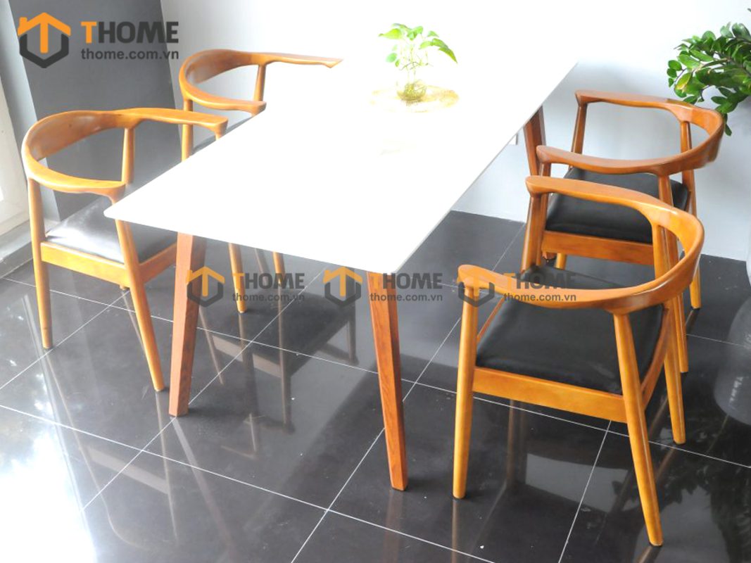 Ghế ăn gỗ sồi tự nhiên mặt nệm Kennedy GHEMN-12SN