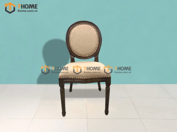 Ghế ăn gỗ sồi tự nhiên mặt nệm Louis GHEMN-26SN