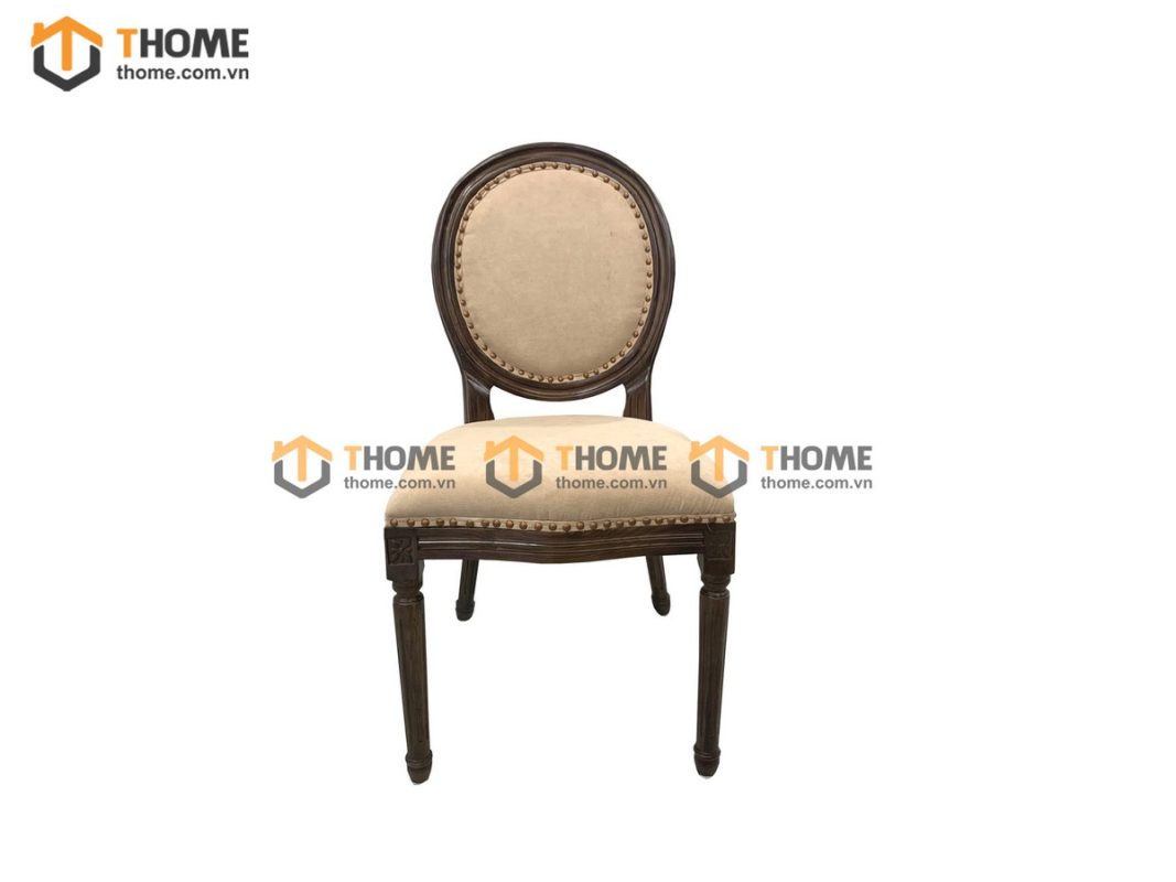 Ghế ăn gỗ sồi tự nhiên mặt nệm Louis GHEMN-26SN