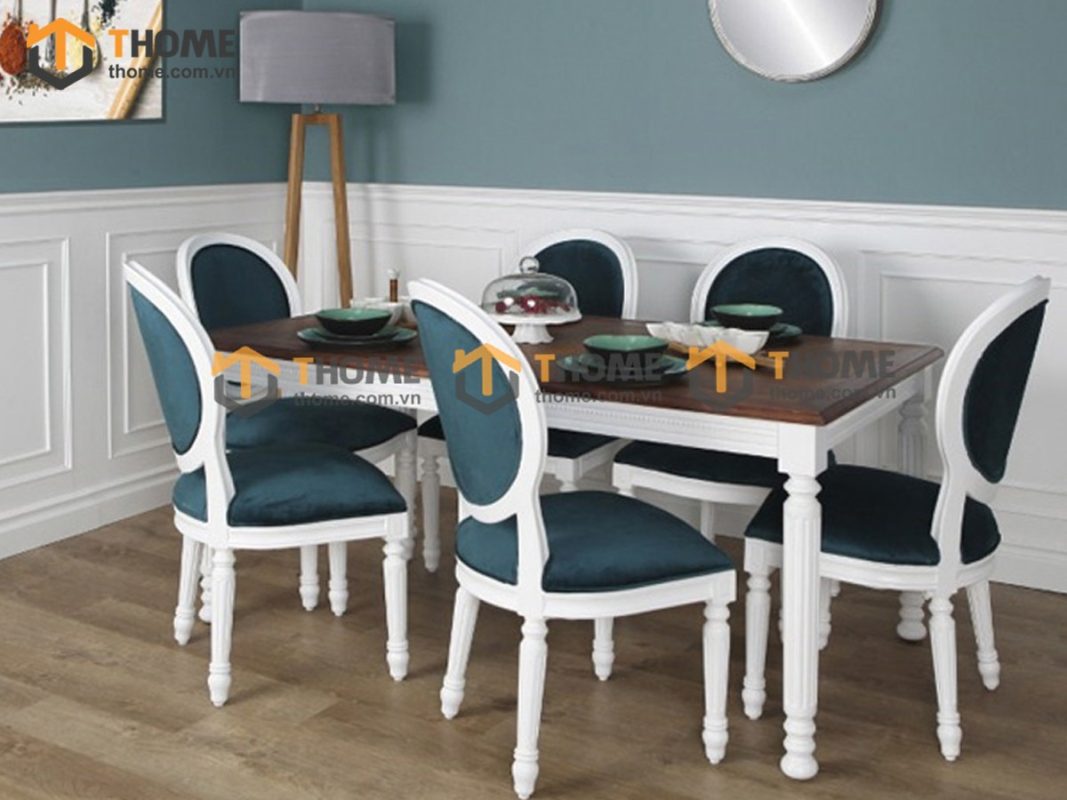 Ghế ăn gỗ sồi tự nhiên mặt nệm Louis GHEMN-26SN