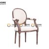 Ghế ăn gỗ sồi tự nhiên mặt nệm Louis có tay GHEMN-27SN