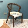 Ghế ăn gỗ sồi tự nhiên mặt nệm lưng cong 5 nan GHEMN-39SN