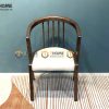 Ghế ăn gỗ sồi tự nhiên mặt nệm lưng cong 5 nan GHEMN-39SN