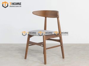 Ghế ăn gỗ sồi tự nhiên mặt nệm mặt trăng GHEMN-15SN