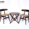 Ghế ăn gỗ sồi tự nhiên mặt nệm mặt trăng GHEMN-15SN