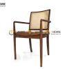 Ghế ăn gỗ sồi tự nhiên đan mây Mila mặt nệm tựa vuông màu tự nhiên GHEMM-08SN
