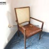Ghế ăn gỗ sồi tự nhiên đan mây Mila mặt nệm tựa vuông màu tự nhiên GHEMM-08SN