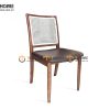Ghế ăn gỗ sồi tự nhiên đan mây Mila mặt nệm tựa vuông màu óc chó GHEMM-09SN
