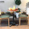 Ghế ăn gỗ sồi tự nhiên đan mây Mila mặt nệm tựa vuông màu óc chó GHEMM-09SN
