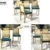 Ghế ăn gỗ sồi tự nhiên đan mây Mila mặt nệm tựa vuông màu óc chó GHEMM-09SN
