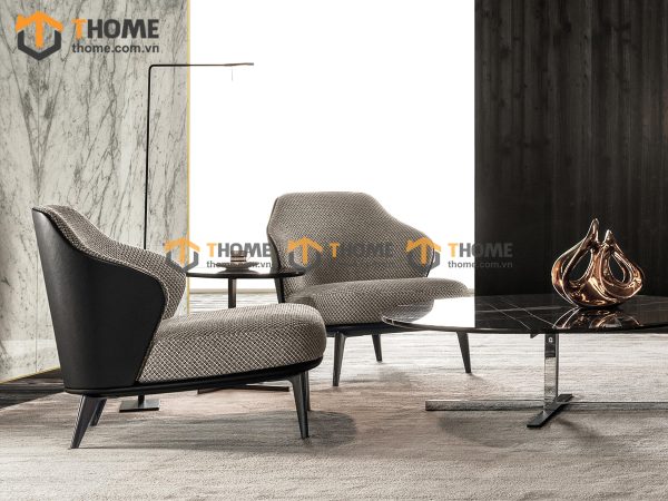 Ghế ăn gỗ sồi tự nhiên mặt nệm Minotti GHEMN-24SN